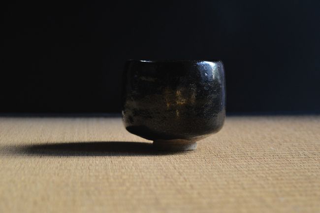 玉水焼任土斎作　黒茶碗　鵬雲斎書付
